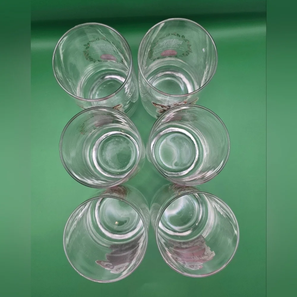 Vintage COCA COLA Santa Claus Drinking Glasses Haddon Sundblom Vtg Set of 6.